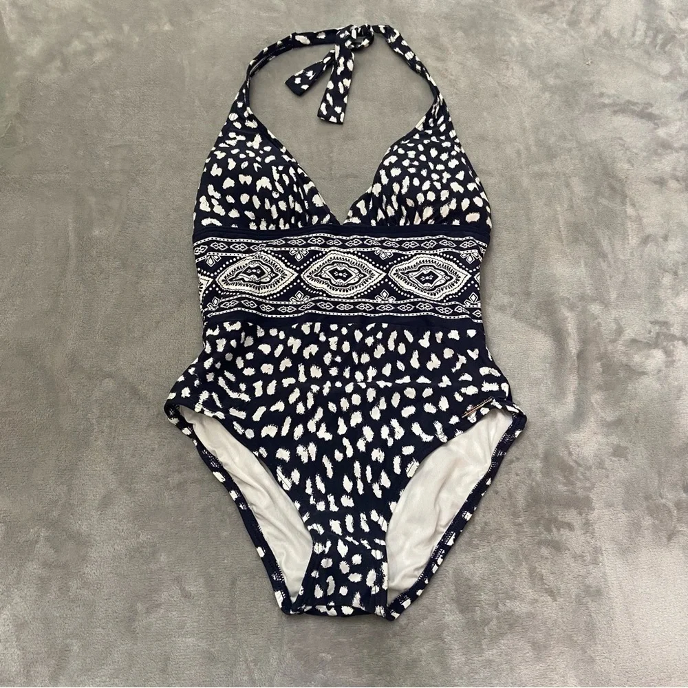 New! Michael Kors bandana pattern print halter one piece swimsuit 21838 - Picture 5 of 11